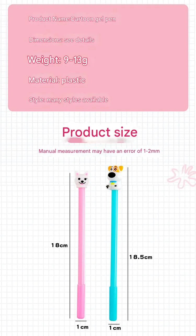 Cute Pet Dog Gel Pen Cute Puppy Pen Student Stationery Gel Pen Wholesale Reward Prize Gift display picture 1