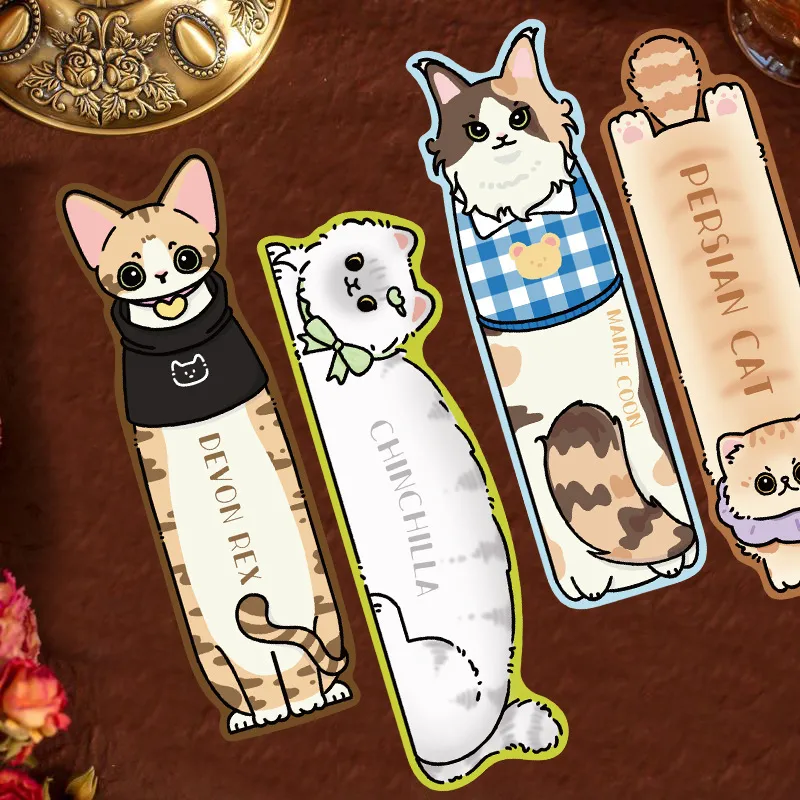 30 Original Kitten Reading Bookmarks Simple Hand Account Literary Creative Material Ins Reading Paper Bookmarks Can Be DIY display picture 2