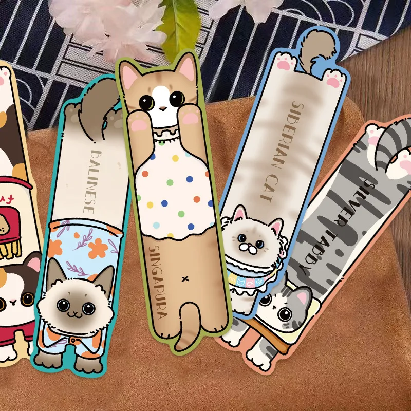 30 Original Kitten Reading Bookmarks Simple Hand Account Literary Creative Material Ins Reading Paper Bookmarks Can Be DIY display picture 3