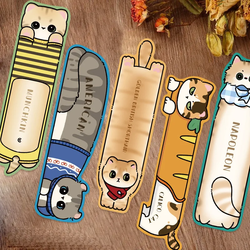 30 Original Kitten Reading Bookmarks Simple Hand Account Literary Creative Material Ins Reading Paper Bookmarks Can Be DIY display picture 6