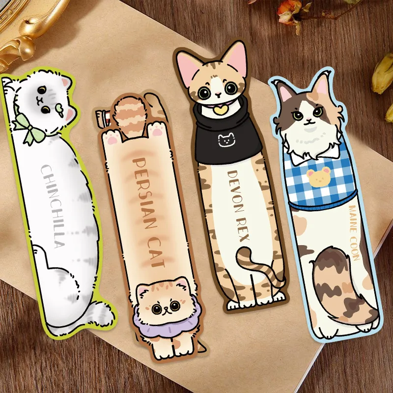 30 Original Kitten Reading Bookmarks Simple Hand Account Literary Creative Material Ins Reading Paper Bookmarks Can Be DIY display picture 5