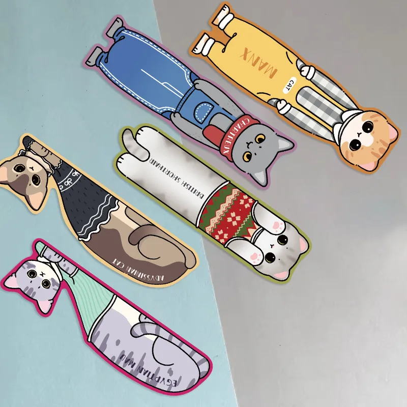 30 Original Kitten Reading Bookmarks Simple Hand Account Literary Creative Material Ins Reading Paper Bookmarks Can Be DIY display picture 7