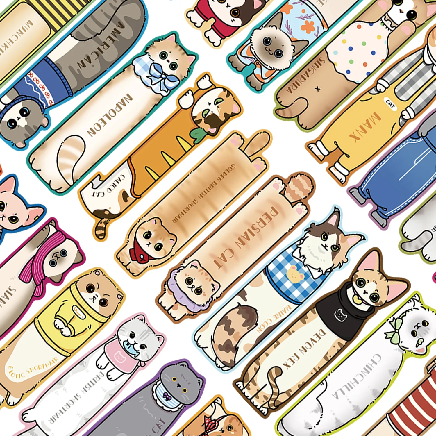 30 Original Kitten Reading Bookmarks Simple Hand Account Literary Creative Material Ins Reading Paper Bookmarks Can Be DIY display picture 8