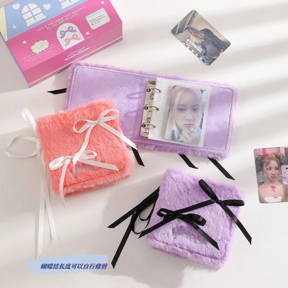 Ballet Style Ribbon Bow Photo Album Three-inch One-Miyagi Porter Card Storage Book Star-chasing Plush Card Book display picture 6
