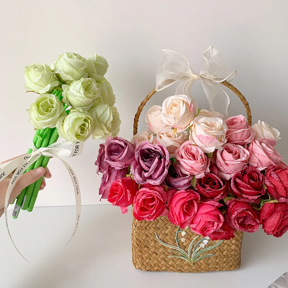 Teacher's Day Gift Cute Soft Silicone Rose Style Gel Pen Girl's Fun Flower Hand Account Pen Gift Pen display picture 5