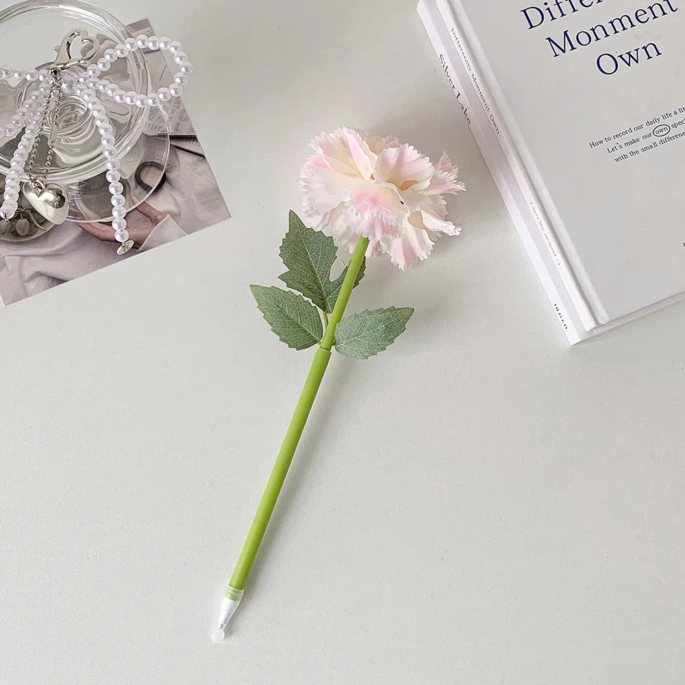 High-value Carnation Simulation Ballpoint Pen Student Simulation Flower Desktop Decoration Ballpoint Pen Wedding Gift Pen display picture 12