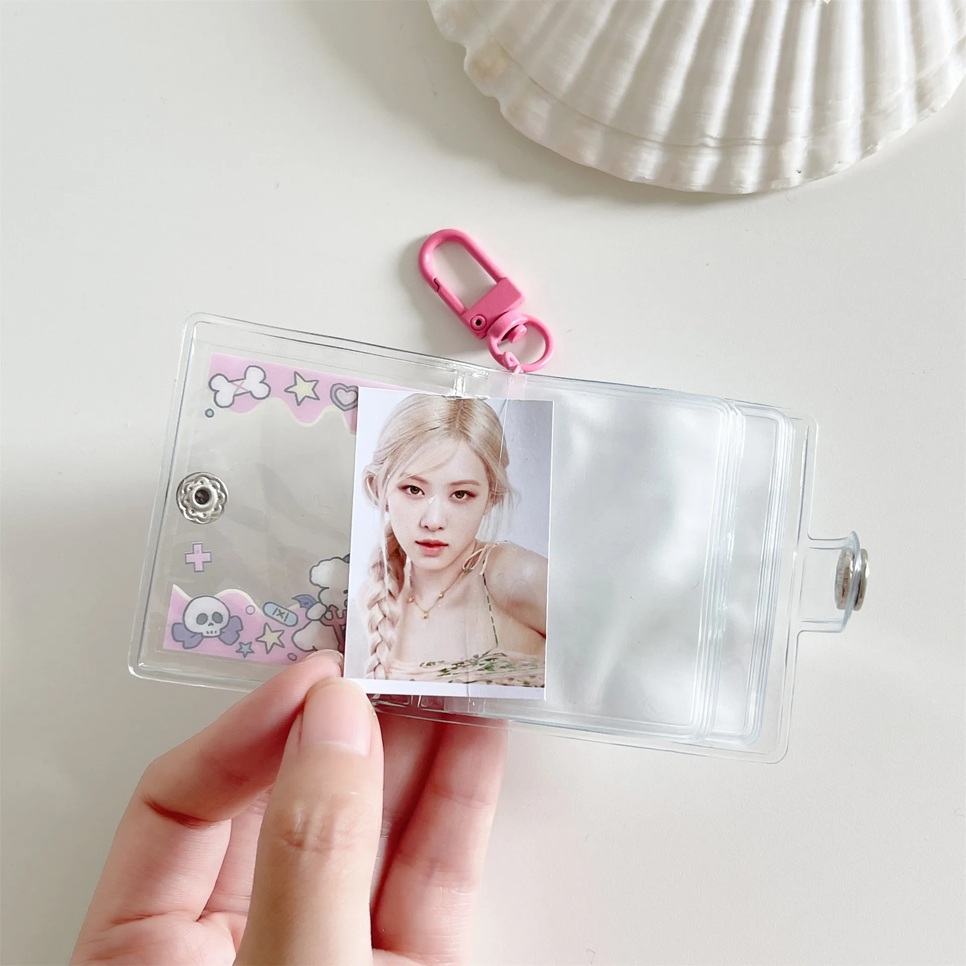 New Style Cartoon Mini Photo Album 2 Inch ID Photo Shapes Storage Book Star Chasing Keychain Hook Pendant Bag display picture 5