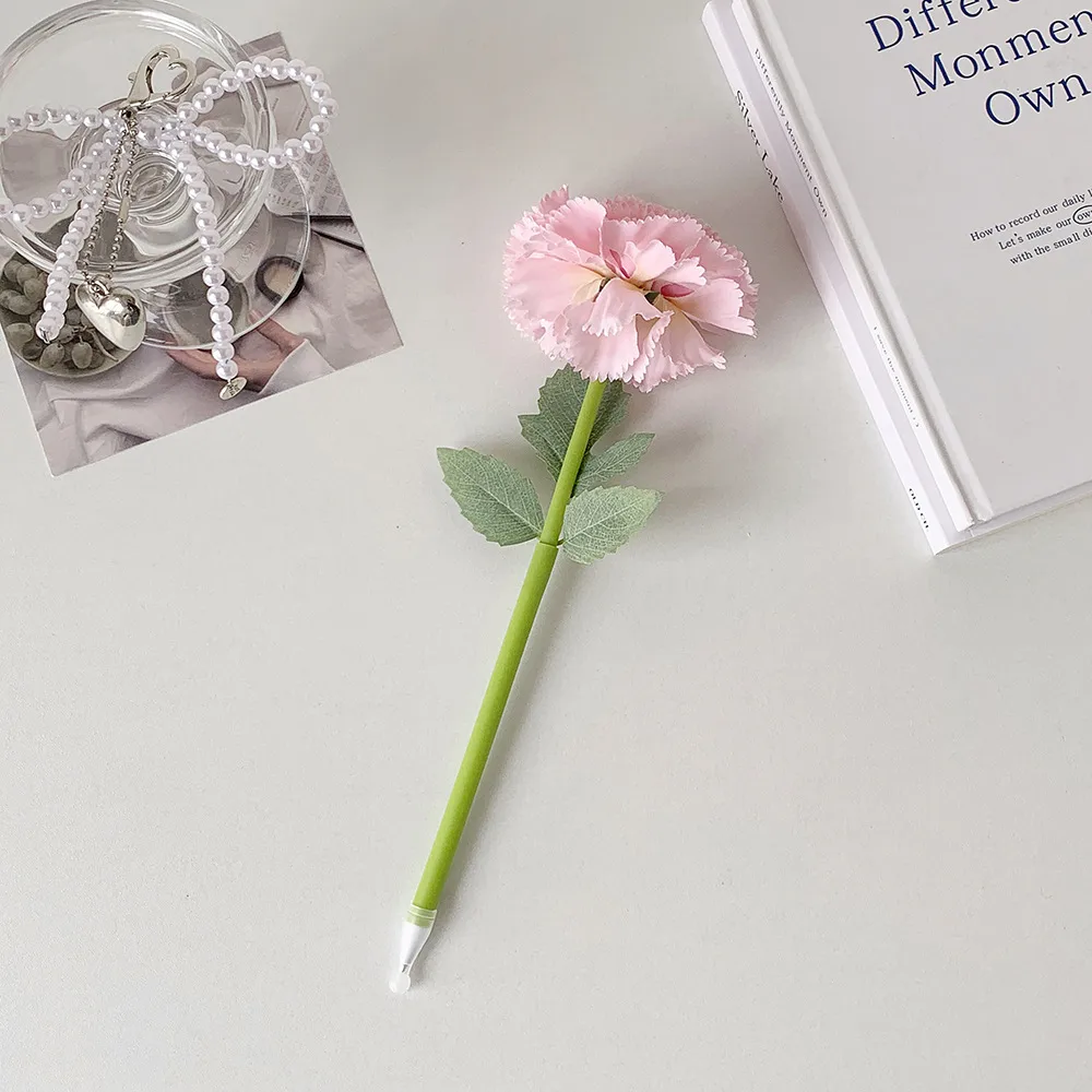 High-value Carnation Simulation Ballpoint Pen Student Simulation Flower Desktop Decoration Ballpoint Pen Wedding Gift Pen display picture 13