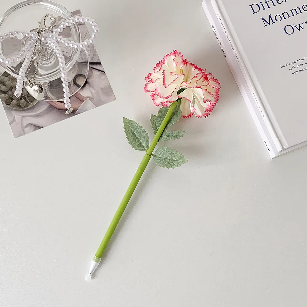 High-value Carnation Simulation Ballpoint Pen Student Simulation Flower Desktop Decoration Ballpoint Pen Wedding Gift Pen display picture 14