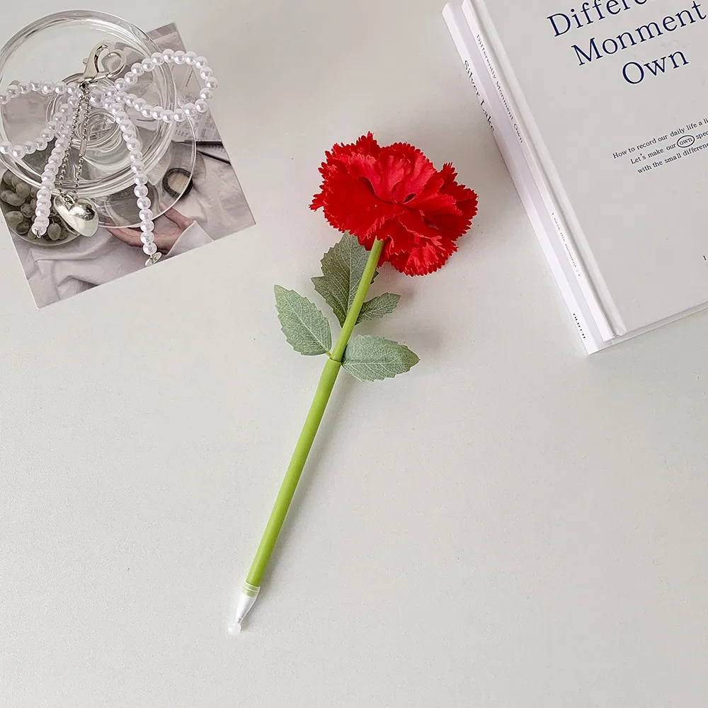 High-value Carnation Simulation Ballpoint Pen Student Simulation Flower Desktop Decoration Ballpoint Pen Wedding Gift Pen display picture 15