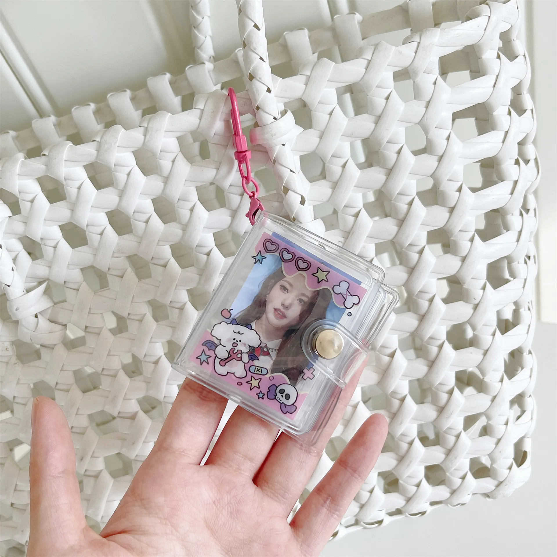 New Style Cartoon Mini Photo Album 2 Inch ID Photo Shapes Storage Book Star Chasing Keychain Hook Pendant Bag display picture 9