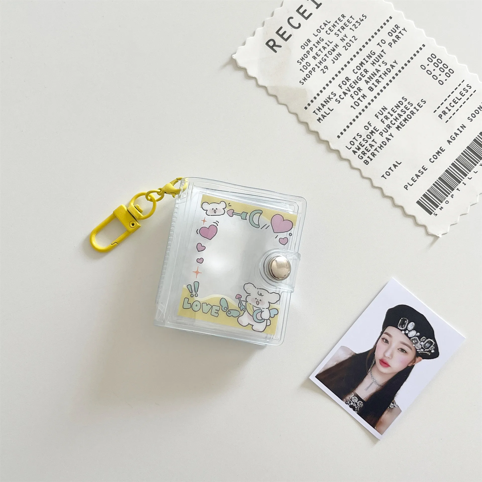 New Style Cartoon Mini Photo Album 2 Inch ID Photo Shapes Storage Book Star Chasing Keychain Hook Pendant Bag display picture 11