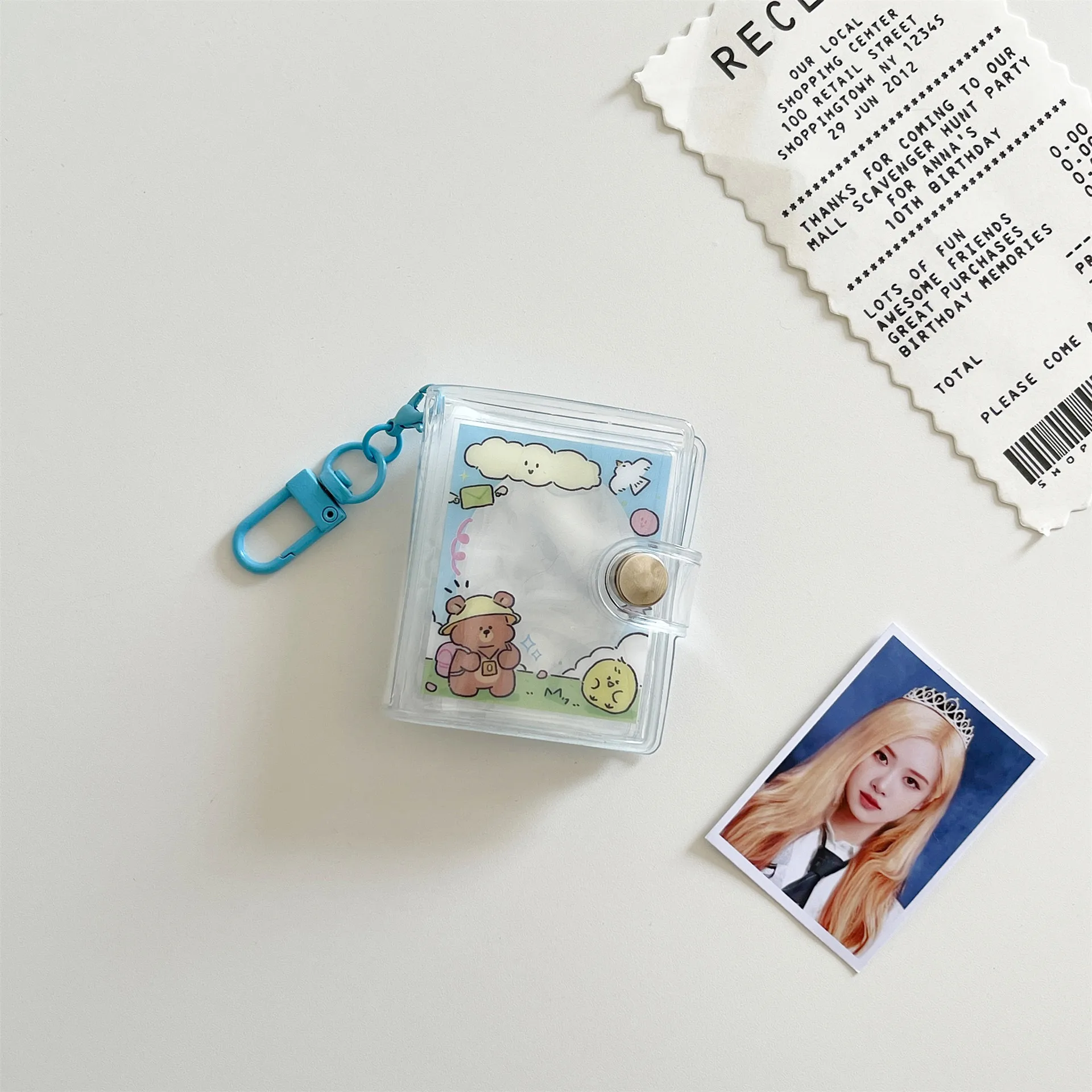 New Style Cartoon Mini Photo Album 2 Inch ID Photo Shapes Storage Book Star Chasing Keychain Hook Pendant Bag display picture 12