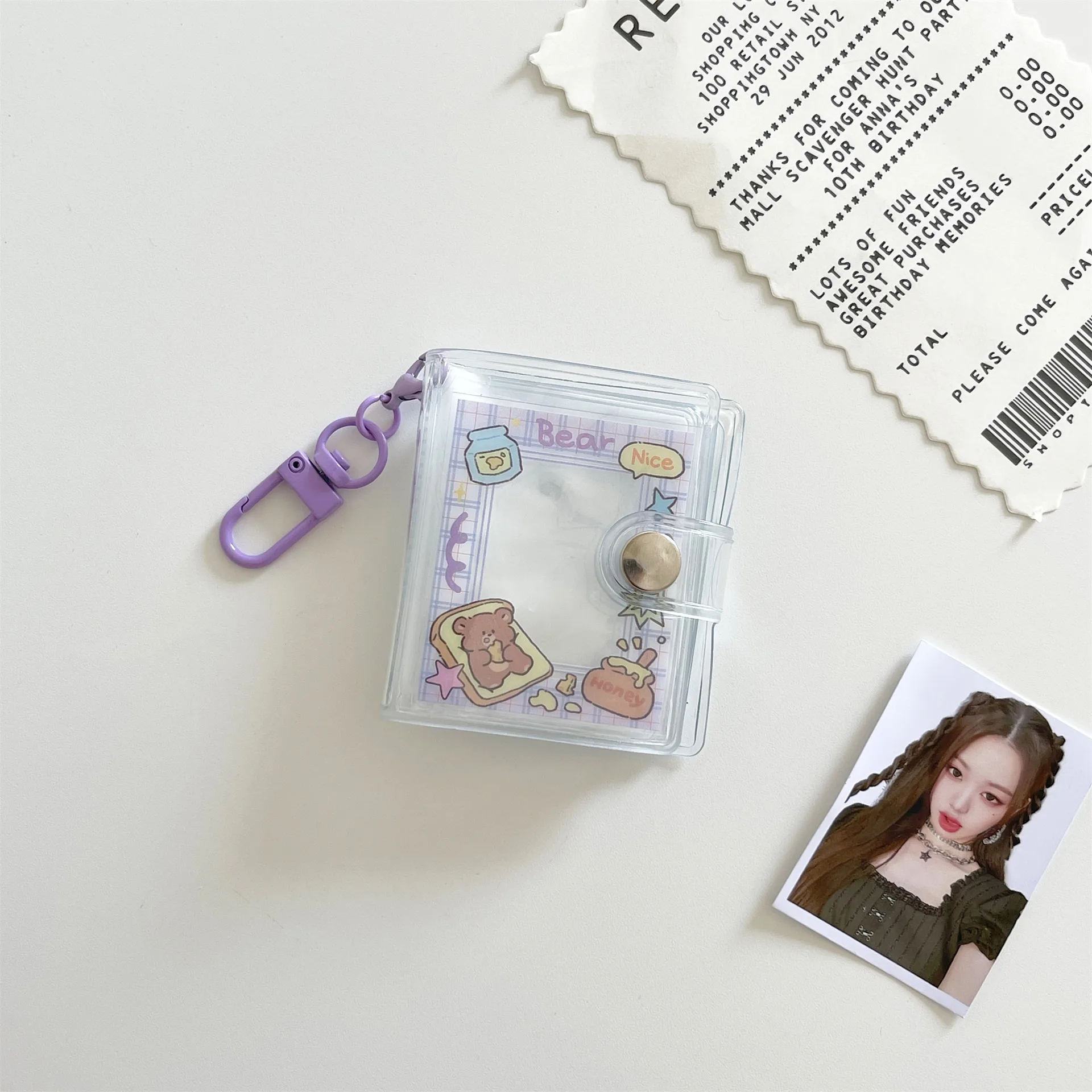 New Style Cartoon Mini Photo Album 2 Inch ID Photo Shapes Storage Book Star Chasing Keychain Hook Pendant Bag display picture 14