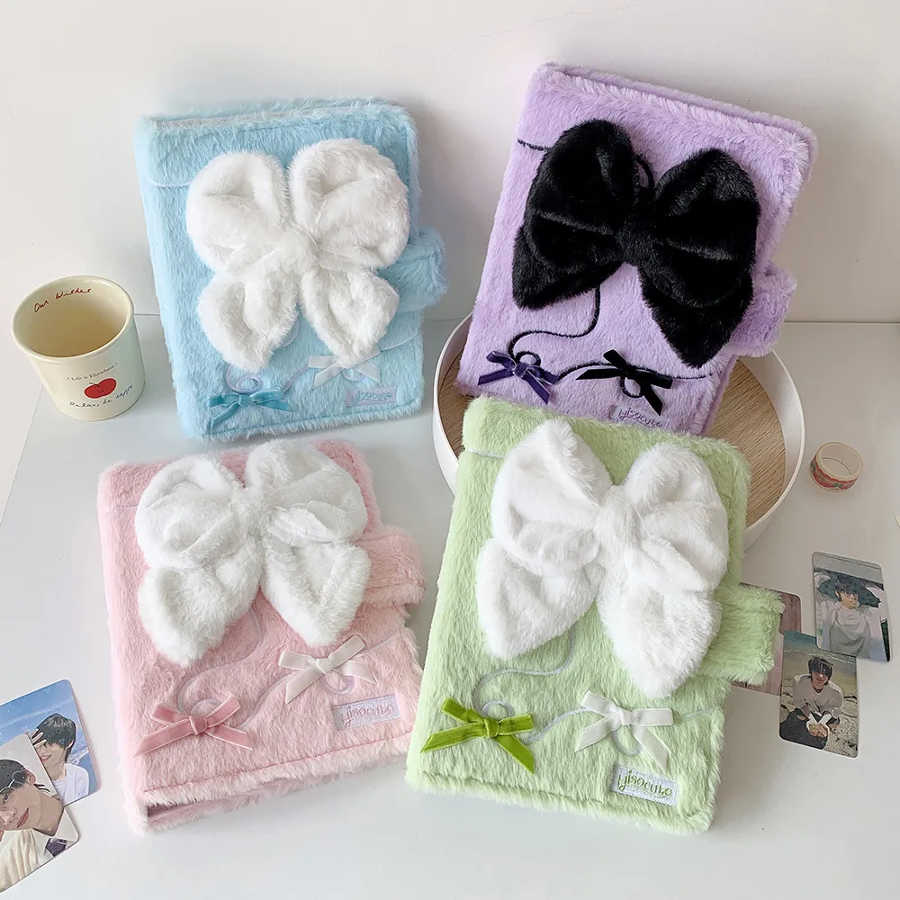 Ins Bow Big A5 Loose-leaf Storage Book Star-chasing Small Kaka Book 4 Palace 3-inch Perpetrator Plush Photo Album display picture 2