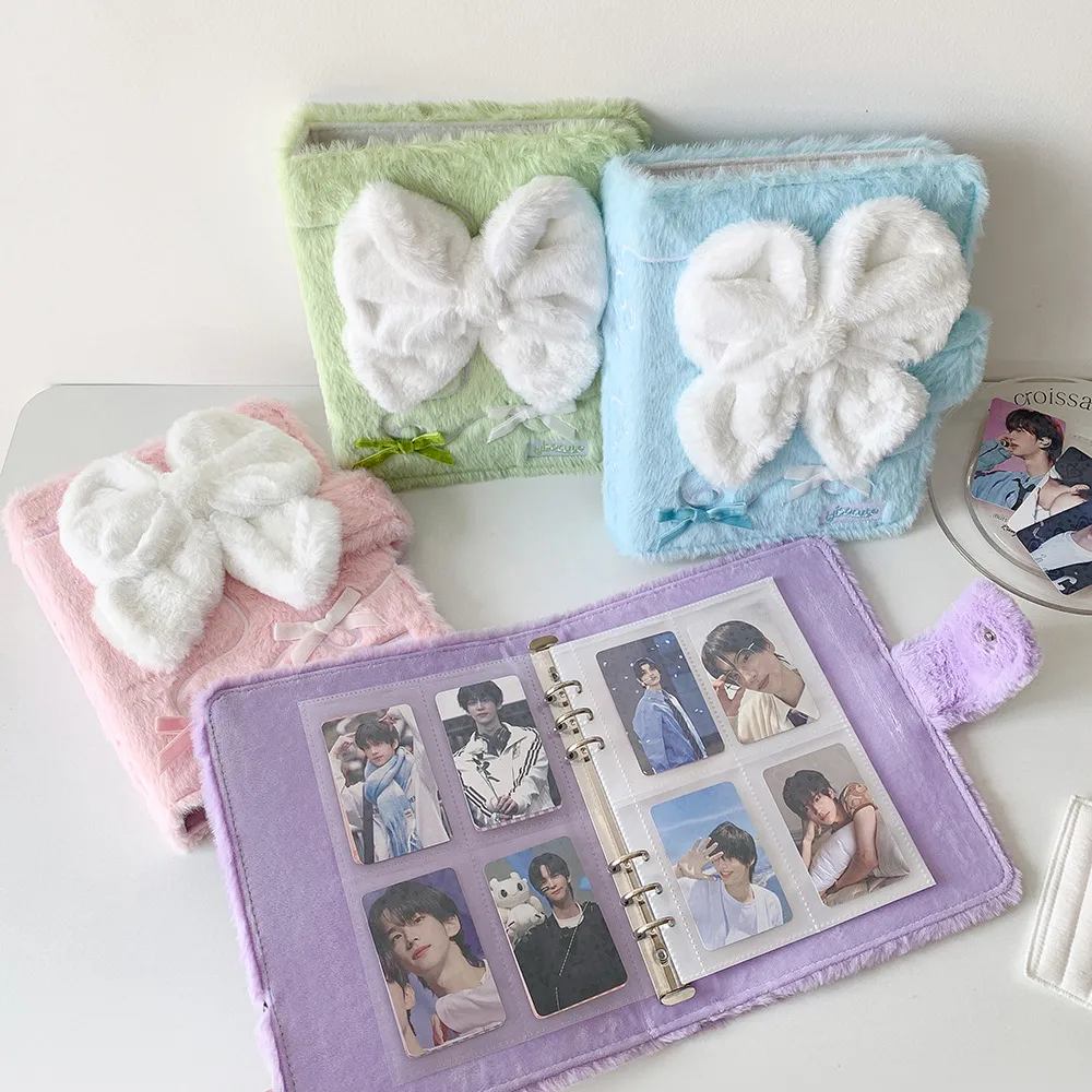 Ins Bow Big A5 Loose-leaf Storage Book Star-chasing Small Kaka Book 4 Palace 3-inch Perpetrator Plush Photo Album display picture 4