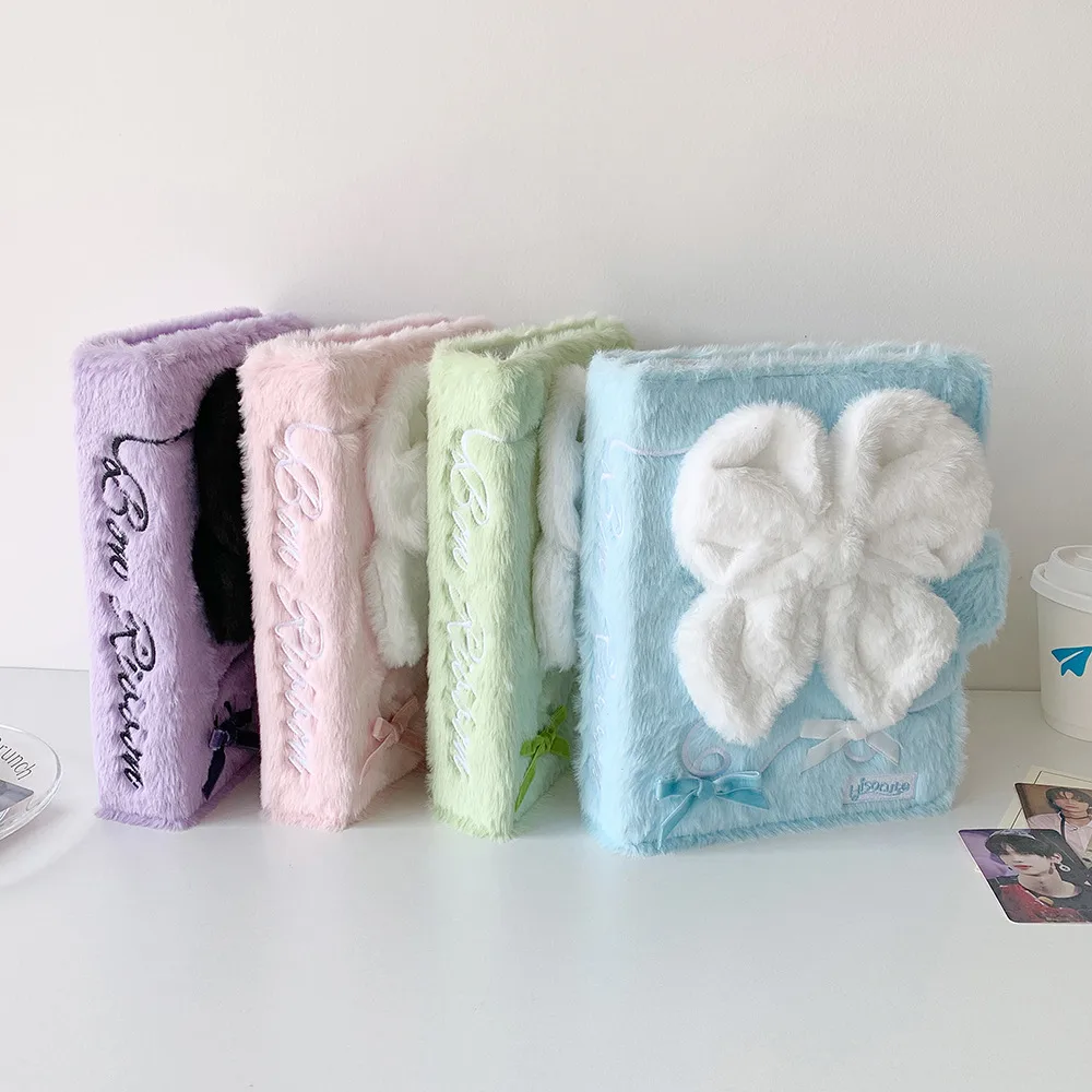 Ins Bow Big A5 Loose-leaf Storage Book Star-chasing Small Kaka Book 4 Palace 3-inch Perpetrator Plush Photo Album display picture 5