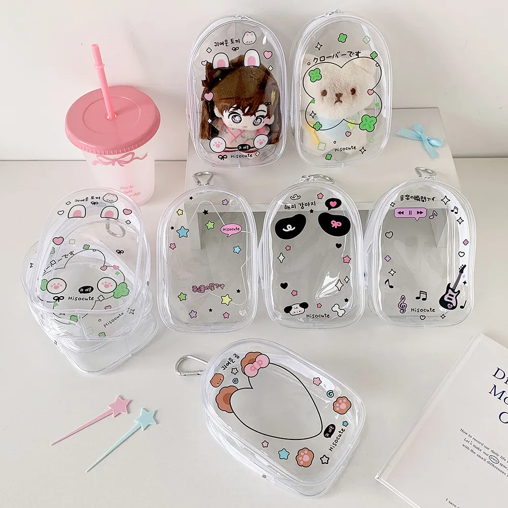 Ins Transparent Cartoon Baby Bag PVC High Transparent Doll Display Storage Bag Pendant Bag Cartoon Doll Pain Bag display picture 2