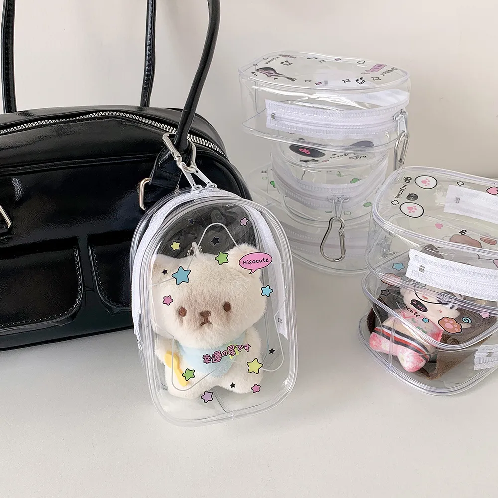 Ins Transparent Cartoon Baby Bag PVC High Transparent Doll Display Storage Bag Pendant Bag Cartoon Doll Pain Bag display picture 9