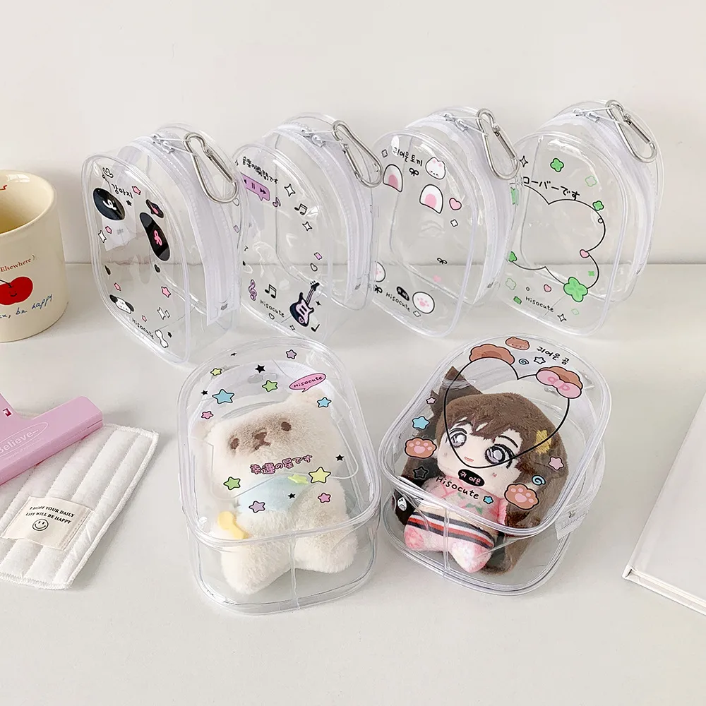 Ins Transparent Cartoon Baby Bag PVC High Transparent Doll Display Storage Bag Pendant Bag Cartoon Doll Pain Bag display picture 5