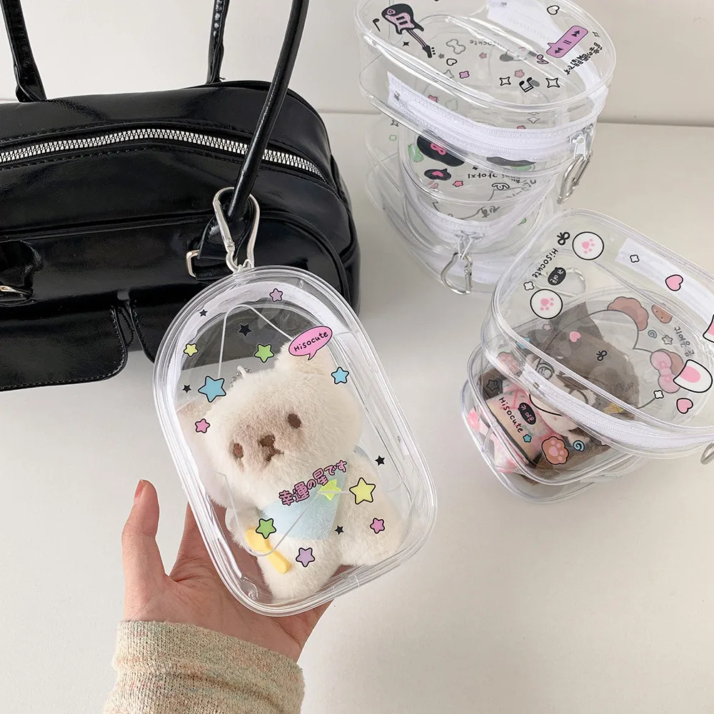 Ins Transparent Cartoon Baby Bag PVC High Transparent Doll Display Storage Bag Pendant Bag Cartoon Doll Pain Bag display picture 10