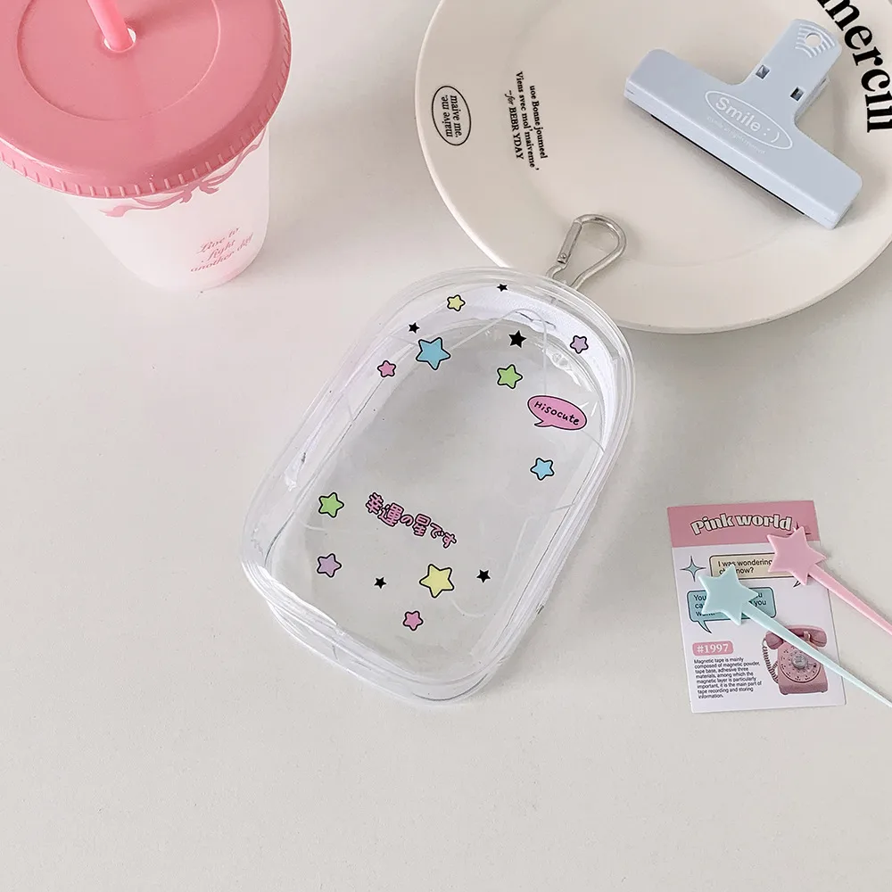 Ins Transparent Cartoon Baby Bag PVC High Transparent Doll Display Storage Bag Pendant Bag Cartoon Doll Pain Bag display picture 16