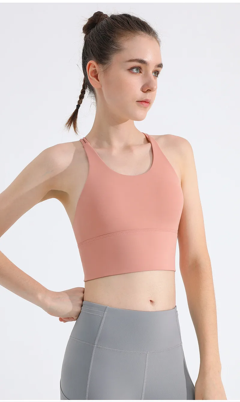 Thin Shoulder Strap Beautiful Back Sports Bra Women's Shockproof Push-up Underwear No Steel Ring Vest Sports Yoga Fitness Outer Wear display picture 9