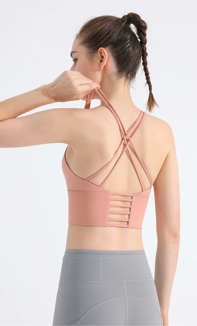 Thin Shoulder Strap Beautiful Back Sports Bra Women's Shockproof Push-up Underwear No Steel Ring Vest Sports Yoga Fitness Outer Wear display picture 10