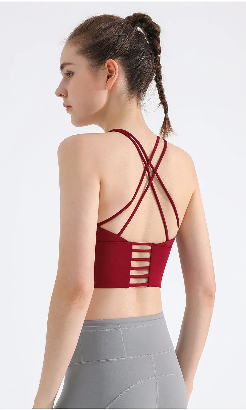 Thin Shoulder Strap Beautiful Back Sports Bra Women's Shockproof Push-up Underwear No Steel Ring Vest Sports Yoga Fitness Outer Wear display picture 14