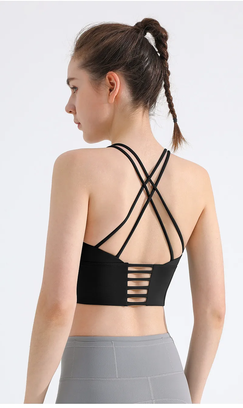 Thin Shoulder Strap Beautiful Back Sports Bra Women's Shockproof Push-up Underwear No Steel Ring Vest Sports Yoga Fitness Outer Wear display picture 21