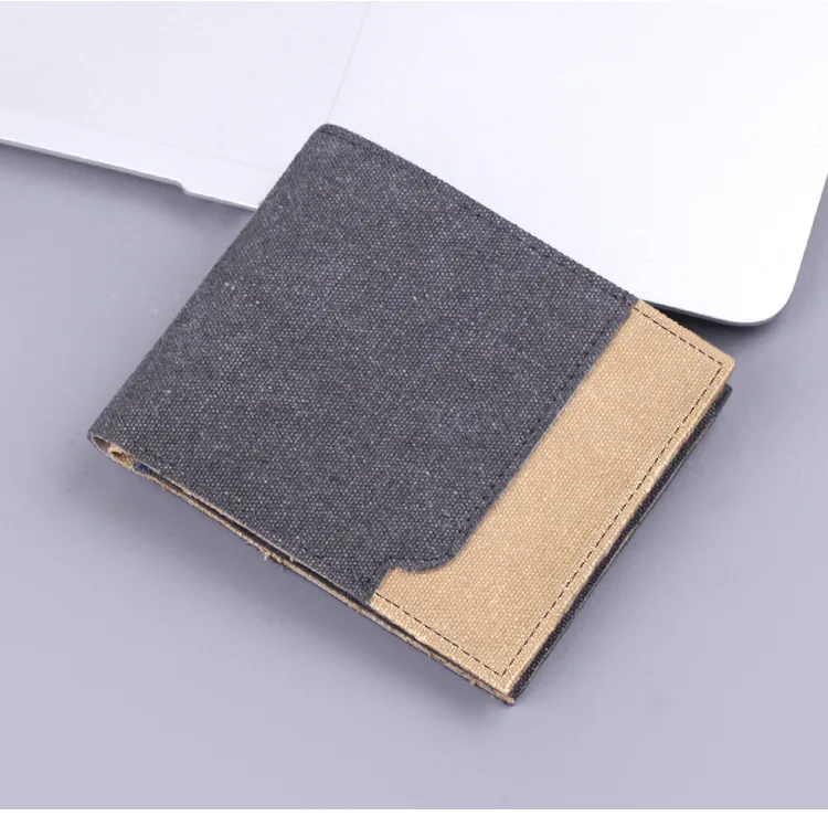 Men's Wallet Men's Short Canvas Wallet Card Holder Men's Wallet Men's  New Wallet Men display picture 5