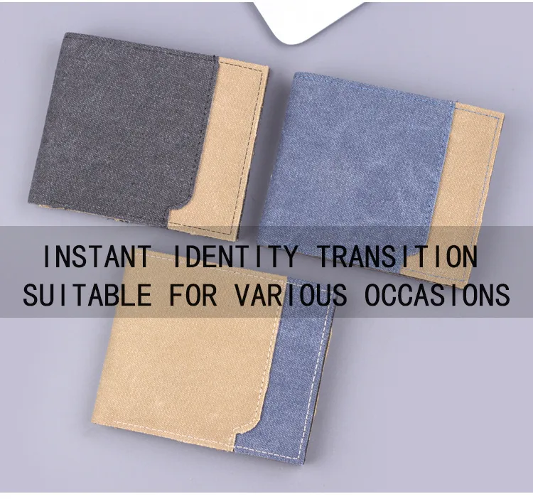 Men's Wallet Men's Short Canvas Wallet Card Holder Men's Wallet Men's  New Wallet Men display picture 6