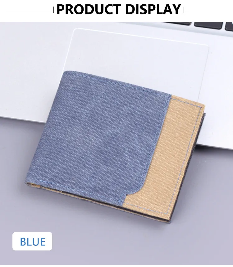 Men's Wallet Men's Short Canvas Wallet Card Holder Men's Wallet Men's  New Wallet Men display picture 7