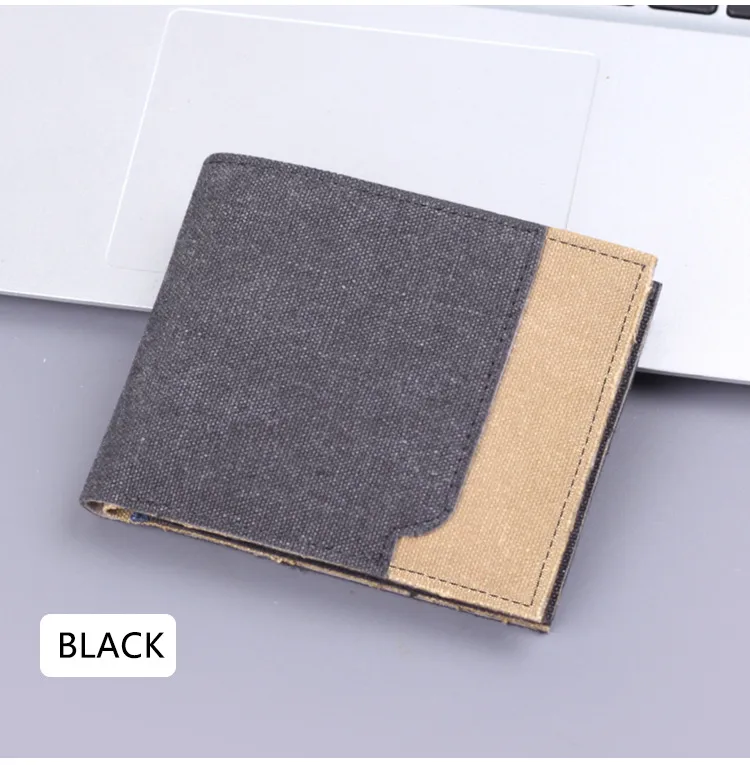 Men's Wallet Men's Short Canvas Wallet Card Holder Men's Wallet Men's  New Wallet Men display picture 8