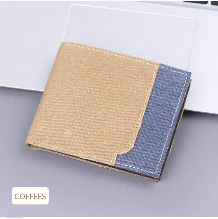 Men's Wallet Men's Short Canvas Wallet Card Holder Men's Wallet Men's  New Wallet Men display picture 9