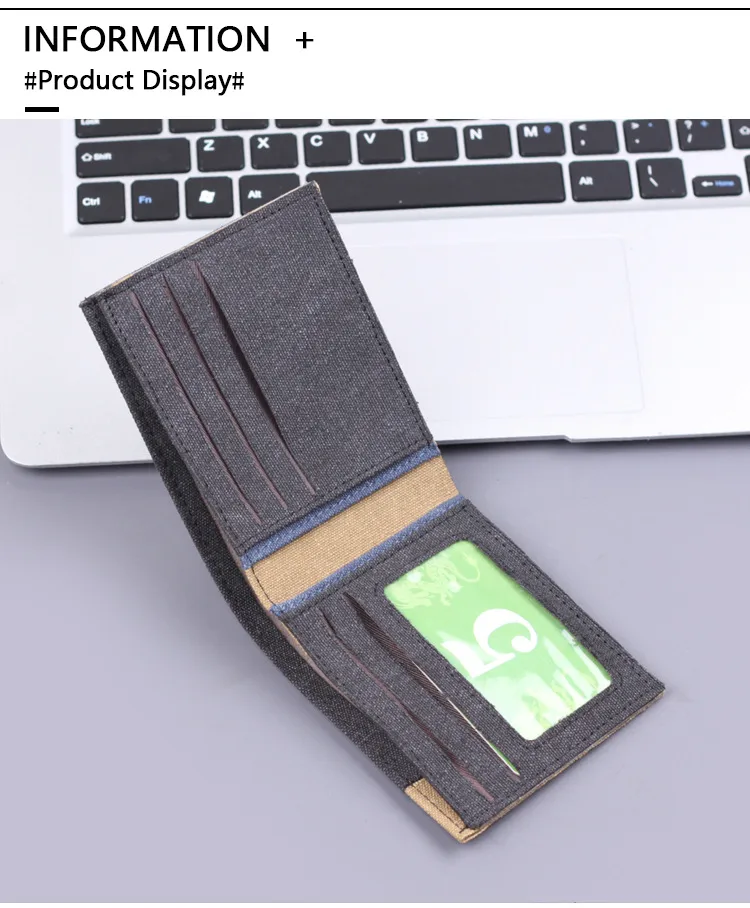 Men's Wallet Men's Short Canvas Wallet Card Holder Men's Wallet Men's  New Wallet Men display picture 10