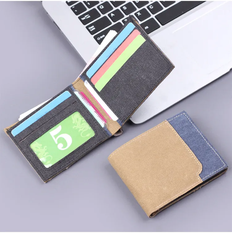 Men's Wallet Men's Short Canvas Wallet Card Holder Men's Wallet Men's  New Wallet Men display picture 11