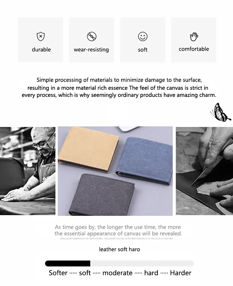 Short Canvas Wallet Men's Foreign Trade Hot Sale New Wallet Man Men's Wallet 9 Card Men's Wallet display picture 2