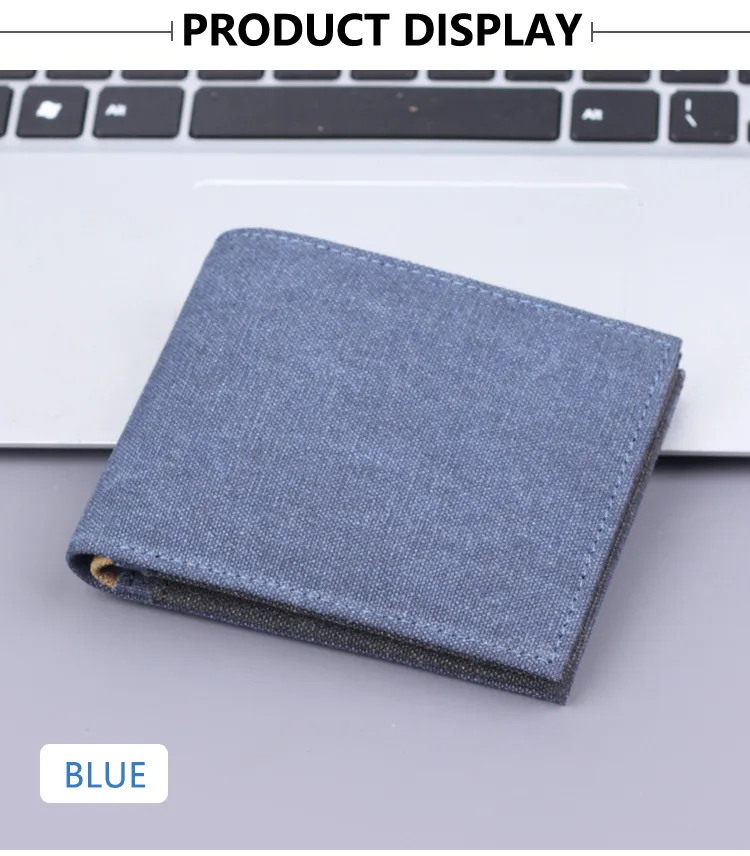 Short Canvas Wallet Men's Foreign Trade Hot Sale New Wallet Man Men's Wallet 9 Card Men's Wallet display picture 7