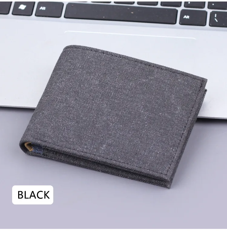 Short Canvas Wallet Men's Foreign Trade Hot Sale New Wallet Man Men's Wallet 9 Card Men's Wallet display picture 8