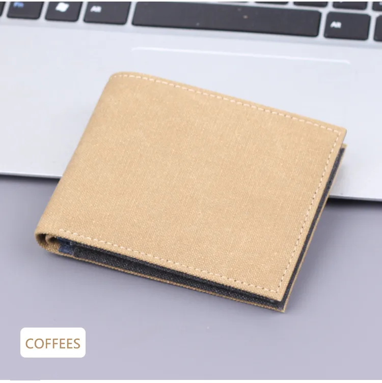 Short Canvas Wallet Men's Foreign Trade Hot Sale New Wallet Man Men's Wallet 9 Card Men's Wallet display picture 9