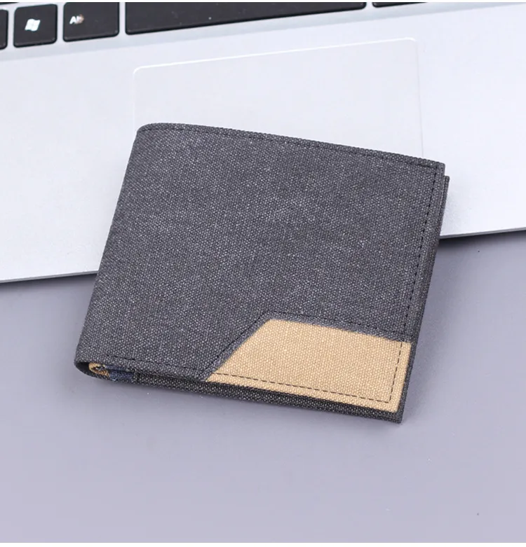 Canvas Men's Short Wallet Denim Men's Wallet Men's 20% Discount 9 Card Holder Men's Wallet Multi Card Holder New display picture 5