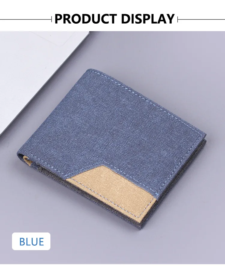 Canvas Men's Short Wallet Denim Men's Wallet Men's 20% Discount 9 Card Holder Men's Wallet Multi Card Holder New display picture 7