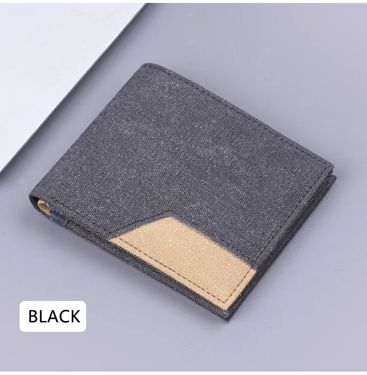 Canvas Men's Short Wallet Denim Men's Wallet Men's 20% Discount 9 Card Holder Men's Wallet Multi Card Holder New display picture 8