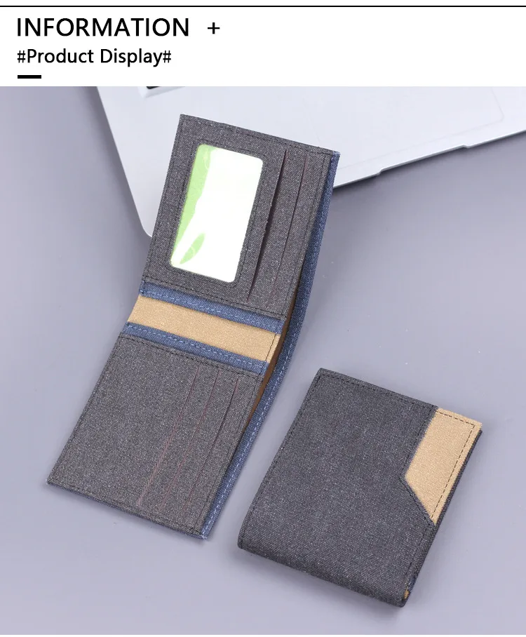 Canvas Men's Short Wallet Denim Men's Wallet Men's 20% Discount 9 Card Holder Men's Wallet Multi Card Holder New display picture 10