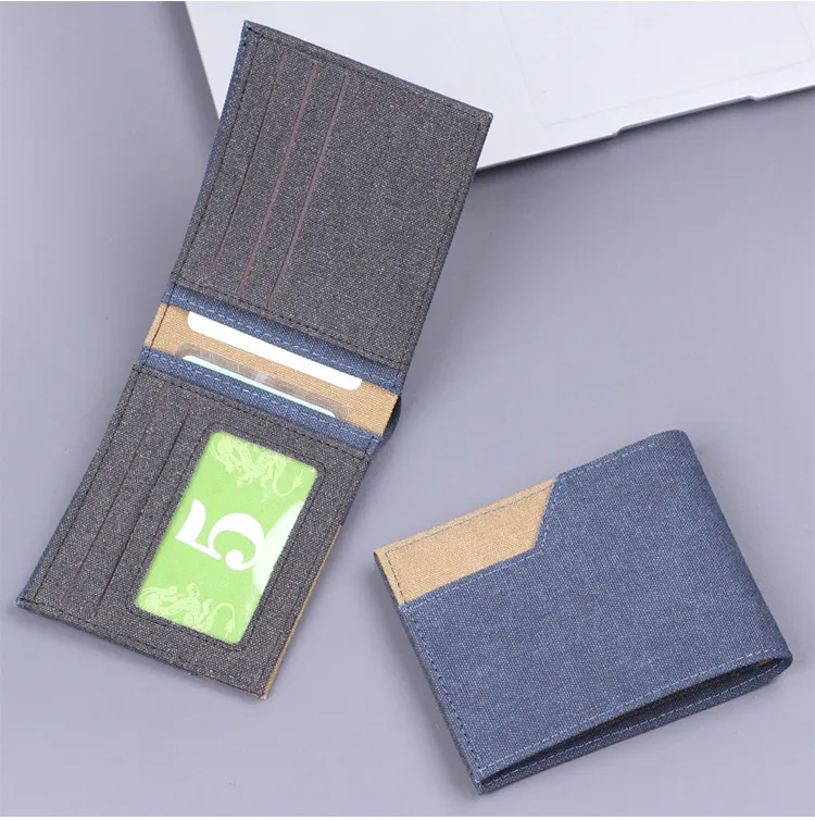 Canvas Men's Short Wallet Denim Men's Wallet Men's 20% Discount 9 Card Holder Men's Wallet Multi Card Holder New display picture 11