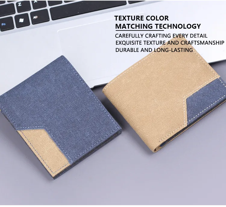 Canvas Men's Short Wallet Denim Men's Wallet Men's 20% Discount 9 Card Holder Men's Wallet Multi Card Holder New display picture 13