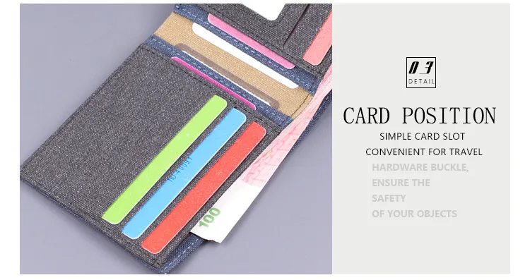 Canvas Men's Short Wallet Denim Men's Wallet Men's 20% Discount 9 Card Holder Men's Wallet Multi Card Holder New display picture 16