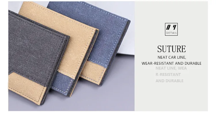 Canvas Men's Short Wallet Denim Men's Wallet Men's 20% Discount 9 Card Holder Men's Wallet Multi Card Holder New display picture 17