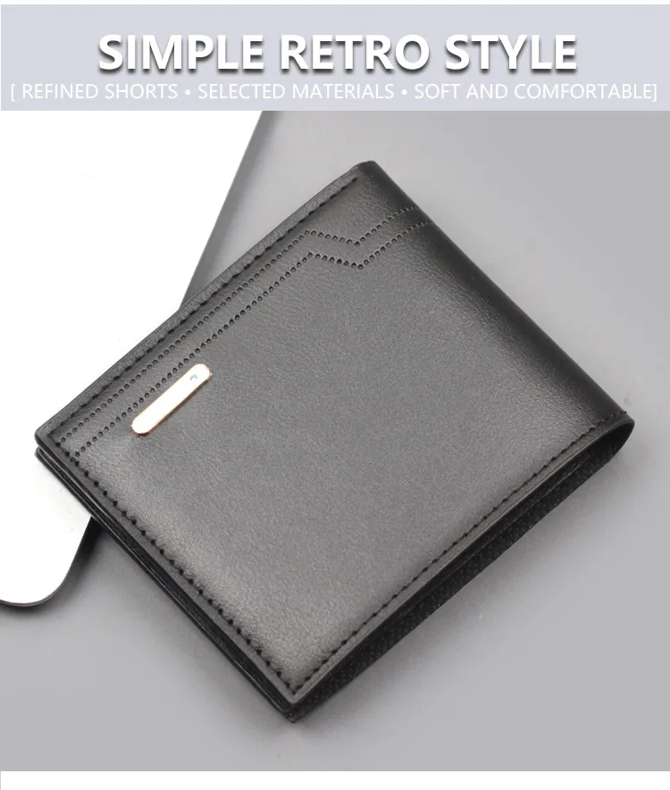 Men's Short Wallet Men's Card Holder One Men's Wallet Horizontal Dollar Bag Ultra-thin Soft Leather New Wallet display picture 1